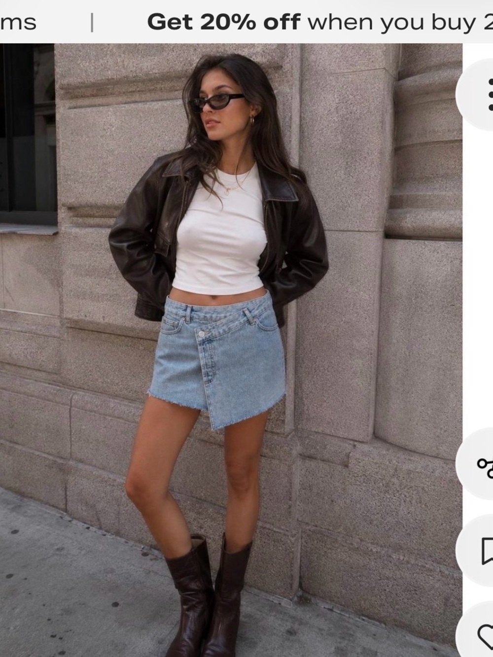 vestique Light Blue Asymmetrical Denim Mini Skirt